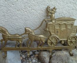 Accroche-clés rustique  en  laiton , vintage 1950