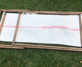 2 transats en bois et tissu
