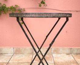 Très belle console ronde en métal