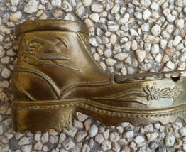 chaussure cendrier en laiton, vintage
