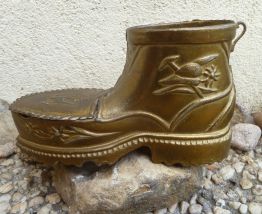 chaussure cendrier en laiton, vintage