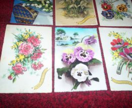 lot 8 cartes postales anciennes de fleurs 