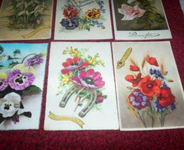 lot 8 cartes postales anciennes de fleurs 