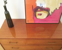 Commode vintage scandinave pieds compas 70s