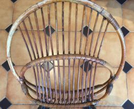 Fauteuil enfant en osier, rotin