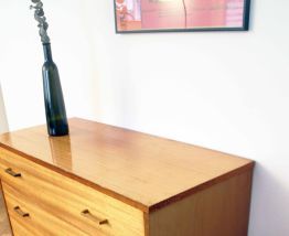 Commode vintage scandinave pieds compas 60's camel - Livraison OFFERTE