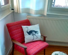 Fauteuil scandinave vintage rouge