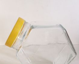 Bocal à bonbons vintage jaune 