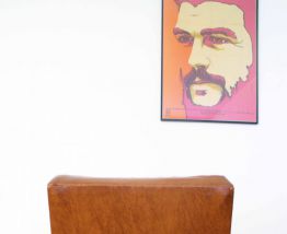 Fauteuil skaï marron vintage années 50