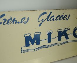 Plaque publicitaire pour les Crèmes Glacées MIKO, années 50's