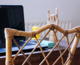 Chaise en rotin vintage années 60