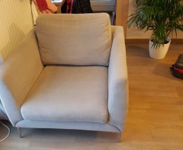 Fauteuil design italien tissu gris