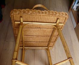 desserte/table roulante osier bambou