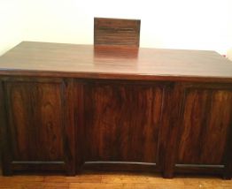 Bureau et sa chaise en teck massif 