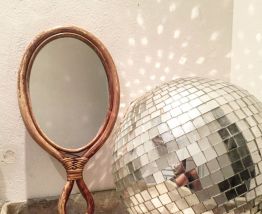 Miroir rotin vintage