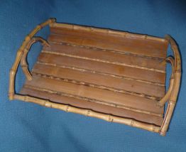 plateau  vintage  en  bambou