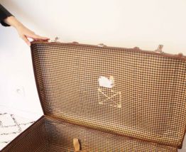 Malle valise marron vintage années 70