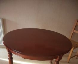 table ronde convertible en bois