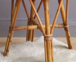 Tabouret rotin vintage Actives