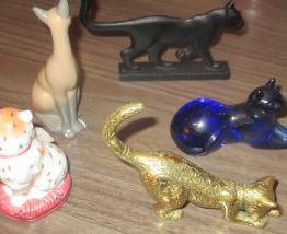 Chats en céramique de Franklin Mint de 1986