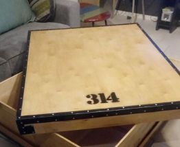 table basse industrielle  bois et métal