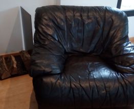 2 Fauteuils cuir noir