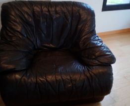 2 Fauteuils cuir noir
