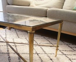 Table basse en marbre vert des Alpes des annèes 50/60