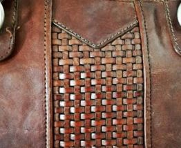 Honorine - Sac cabas vintage en cuir à grandes anses tressés