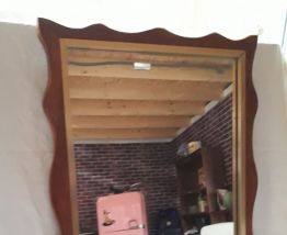cadre bois miroir vintage art deco