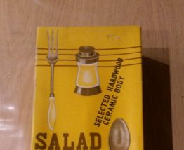 Ensemble à salade céramique et bois