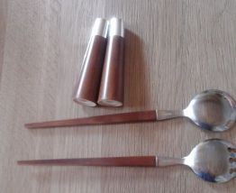 Couverts à salade bois et métal