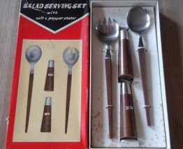 Couverts à salade bois et métal