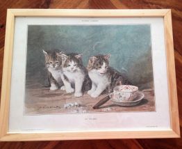 GRAVURE CHATS "LE CIGARE"