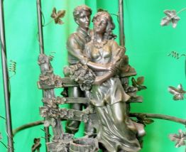 Fontaine et luminaire en bronze                          