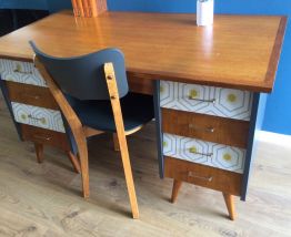 Bureau vintage année 50 avec chaise 