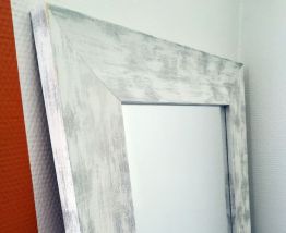 Miroir bois blanchi