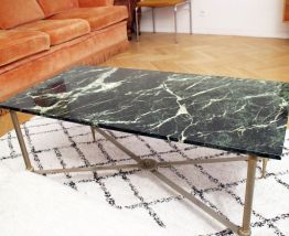 Table basse en marbre vert des Alpes des annèes 50/60