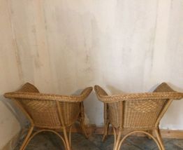Paires de fauteuils en rotin