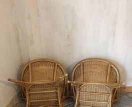 Paires de fauteuils en rotin