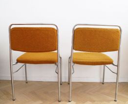 Paire de chaises vintage orange années 70
