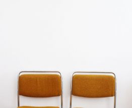Paire de chaises vintage orange années 70