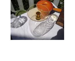 VASE avec pied marron Forme verre VINTAGE