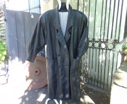 Manteau de cuir  noir 