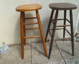 lot de 2 tabourets de bar en bois