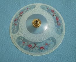 abat jour,suspension en verre décoré, vintage