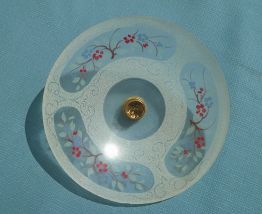 abat jour,suspension en verre décoré, vintage
