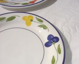 Lot de 2 Assiettes décor fleurs TOTAL VINTAGE