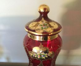 Bonbonnière vénitienne en verre souffle 