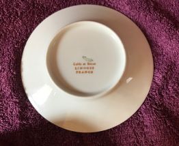 TASSE PORCELAINE LIMOGES NEUVE BLANC BORDEAUX DOREE 